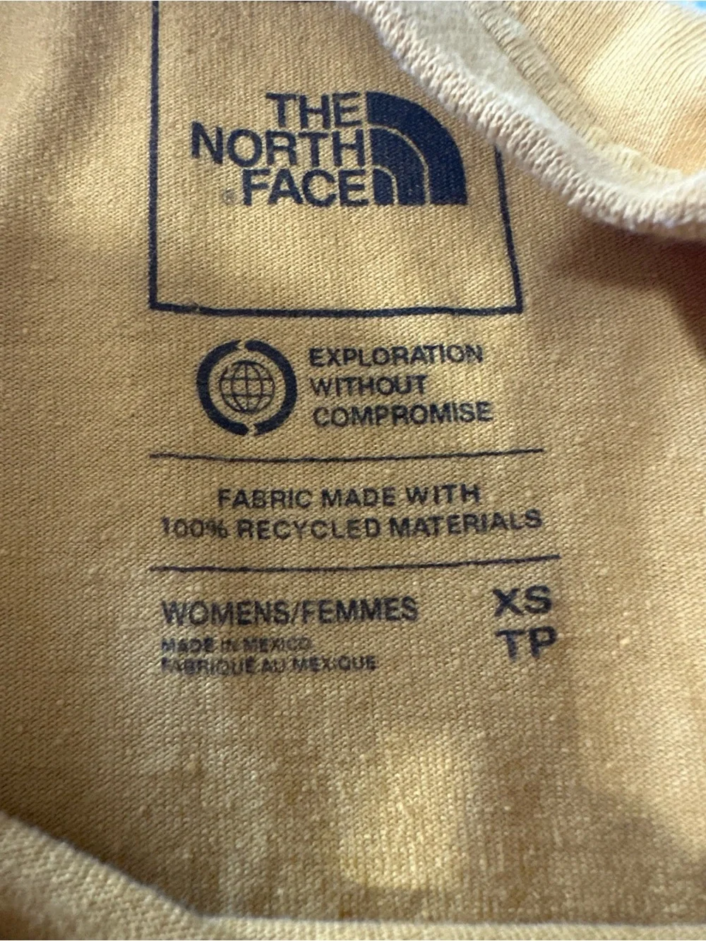 The North Face Mustard Yellow Pocket T-Shirt Women’s XS - Picture 3 of 4
